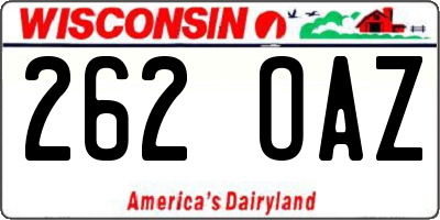 WI license plate 262OAZ