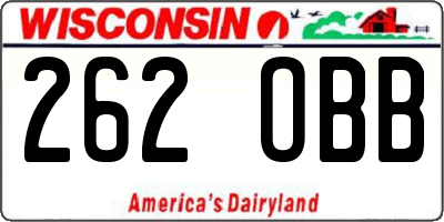 WI license plate 262OBB