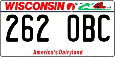 WI license plate 262OBC