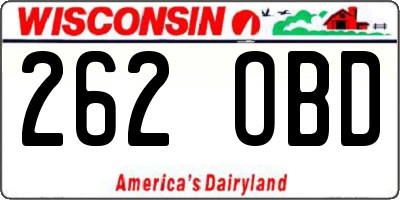 WI license plate 262OBD