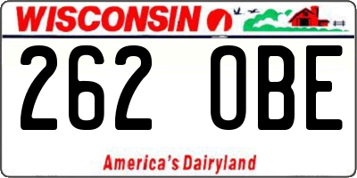 WI license plate 262OBE