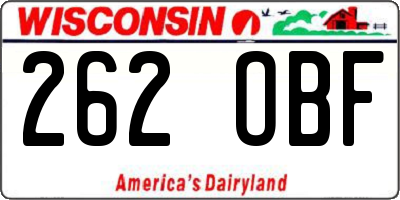 WI license plate 262OBF