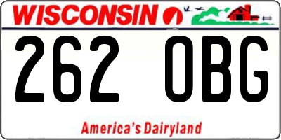 WI license plate 262OBG