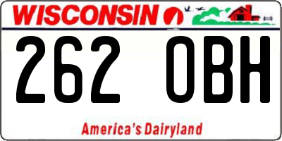 WI license plate 262OBH