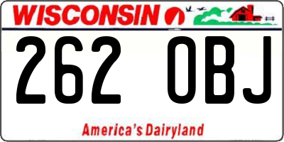 WI license plate 262OBJ