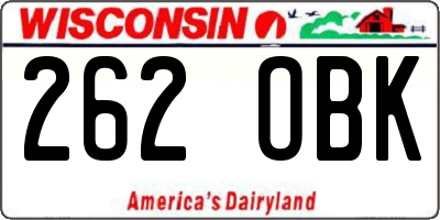 WI license plate 262OBK