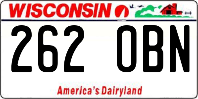 WI license plate 262OBN