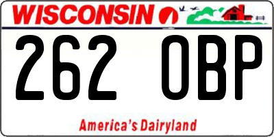 WI license plate 262OBP