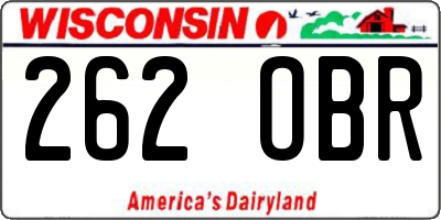 WI license plate 262OBR