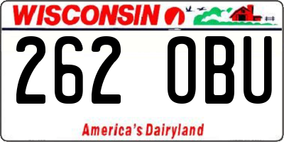 WI license plate 262OBU