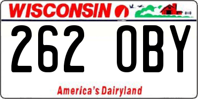 WI license plate 262OBY