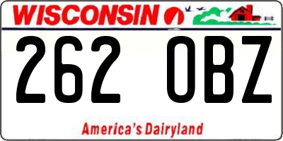 WI license plate 262OBZ
