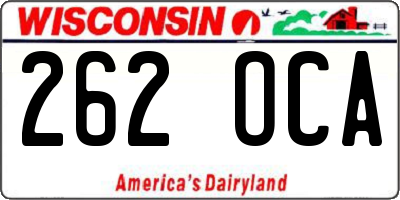 WI license plate 262OCA