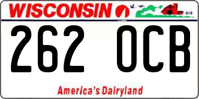 WI license plate 262OCB
