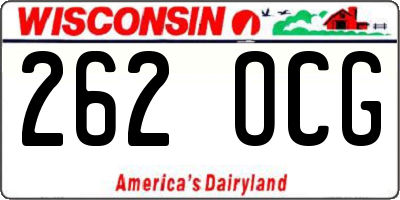 WI license plate 262OCG