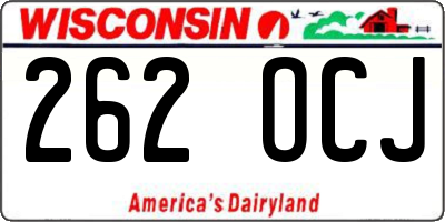 WI license plate 262OCJ