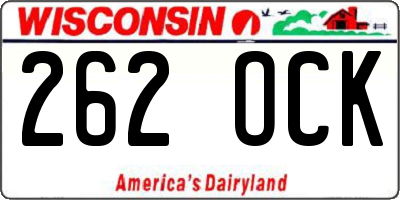 WI license plate 262OCK