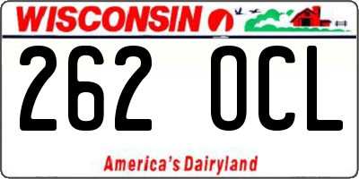 WI license plate 262OCL