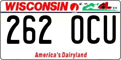 WI license plate 262OCU