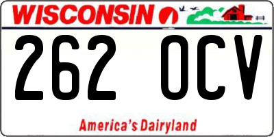 WI license plate 262OCV