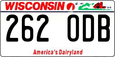 WI license plate 262ODB