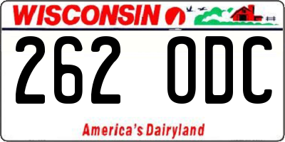 WI license plate 262ODC