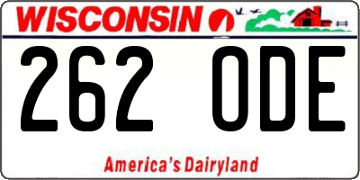 WI license plate 262ODE