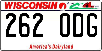 WI license plate 262ODG