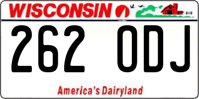 WI license plate 262ODJ