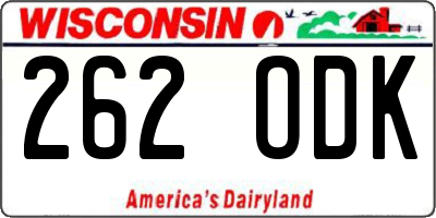 WI license plate 262ODK