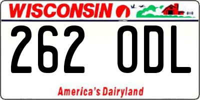 WI license plate 262ODL