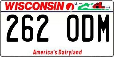 WI license plate 262ODM