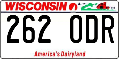 WI license plate 262ODR