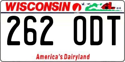 WI license plate 262ODT