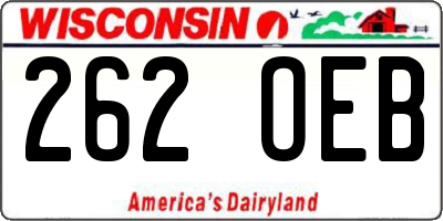 WI license plate 262OEB