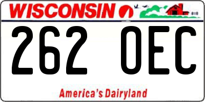 WI license plate 262OEC