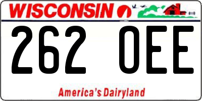 WI license plate 262OEE