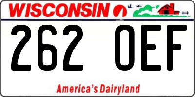 WI license plate 262OEF