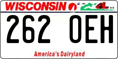 WI license plate 262OEH