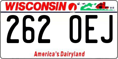 WI license plate 262OEJ