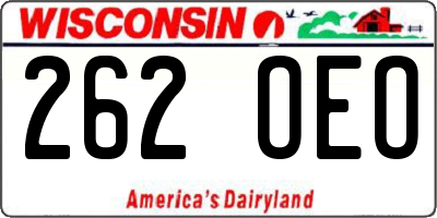 WI license plate 262OEO