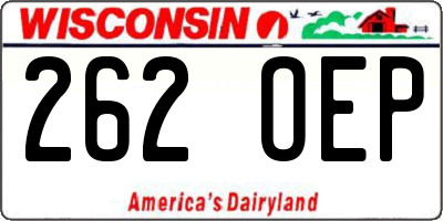 WI license plate 262OEP
