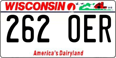 WI license plate 262OER