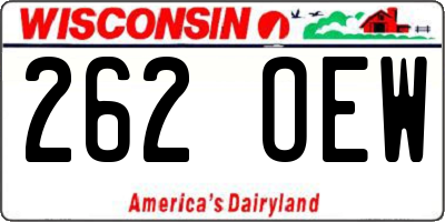 WI license plate 262OEW
