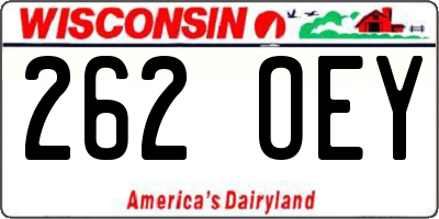 WI license plate 262OEY
