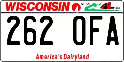 WI license plate 262OFA