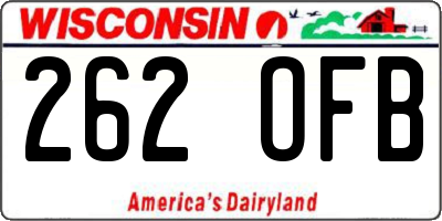 WI license plate 262OFB
