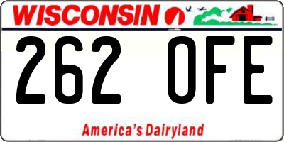 WI license plate 262OFE