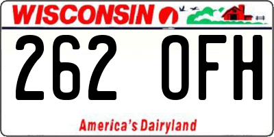 WI license plate 262OFH