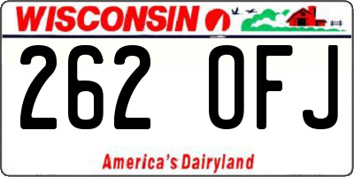 WI license plate 262OFJ